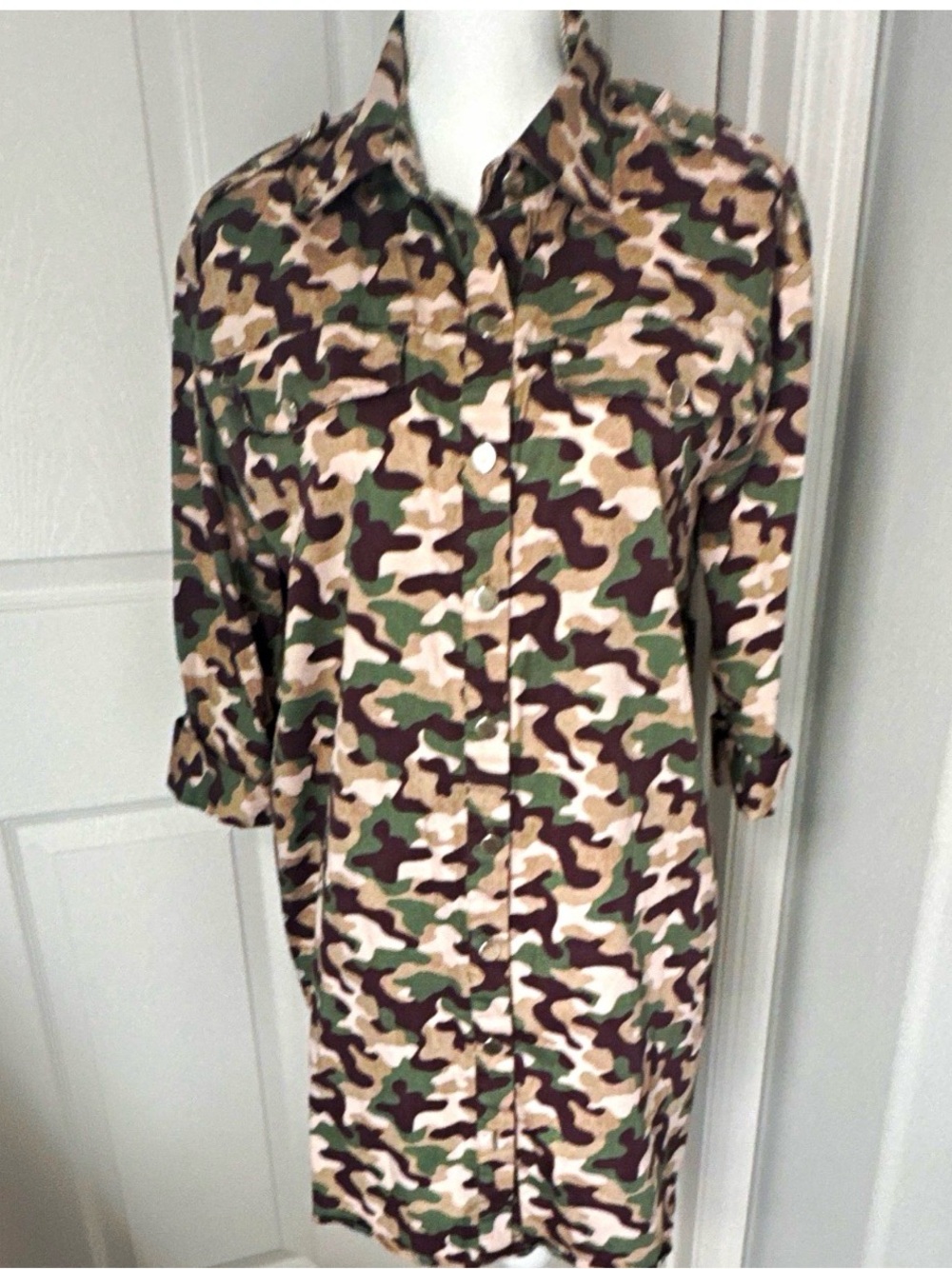 Zara Camouflage Button-Up dress shirt - Green Camo - Picture 2 of 4